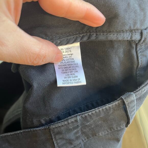 Nili Lotan Washed Black Raw Hem Pants Designer Trouser 10 NL Issue 2609988 - Picture 4 of 6